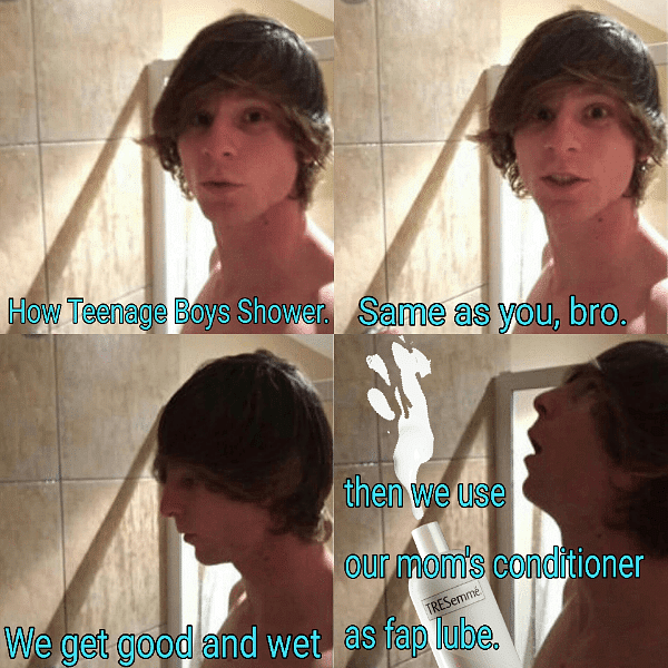 Shower teen boys A true